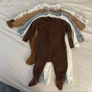 Set of 7 Old Navy Neutral Baby Zip Sleepers